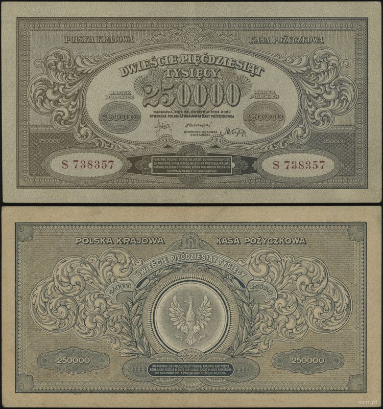 Polska, 250.000 marek polskich, 25.04.1923