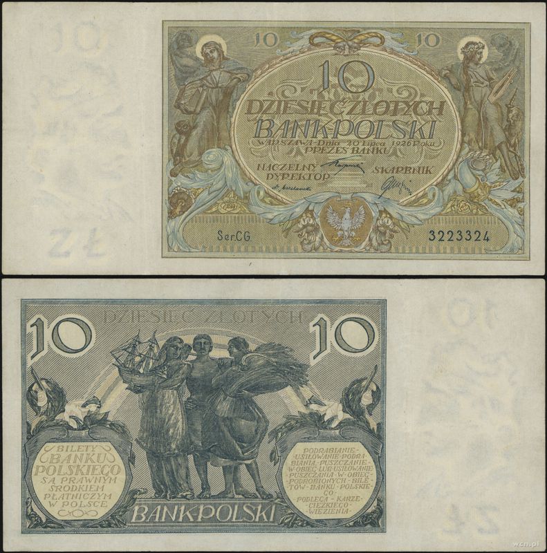 Polska, 10 złotych, 20.07.1926