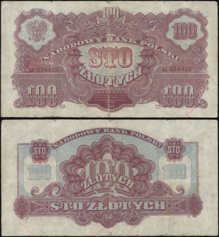 Polska, 100 złotych, 1944