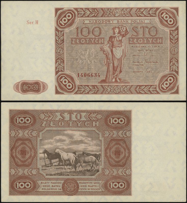 Polska, 100 złotych, 15.07.1947