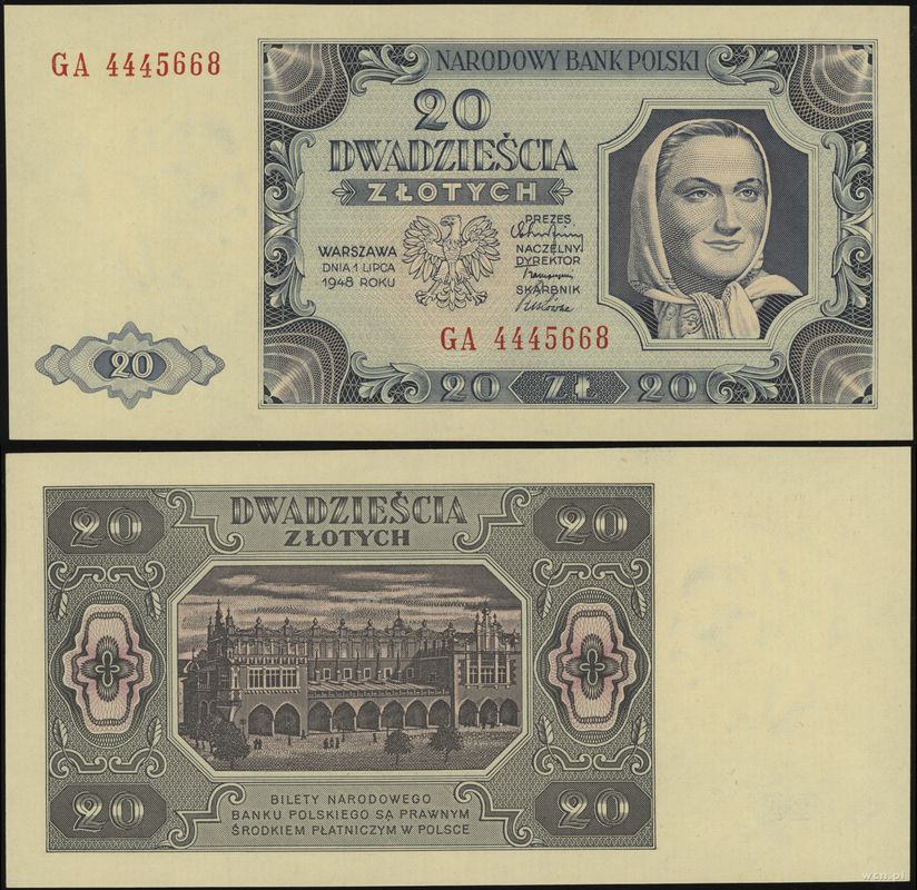 Polska, 20 złotych, 1.07.1948