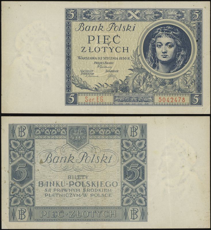 Polska, 5 złotych, 2.01.1930