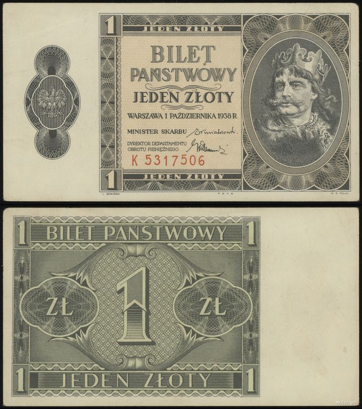 Polska, 1 złoty, 1.10.1938
