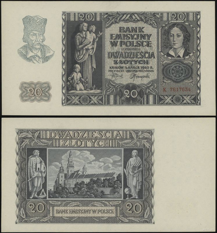 Polska, 20 złotych, 1.03.1940