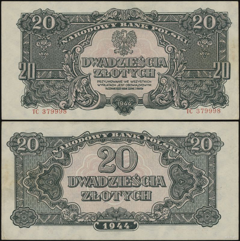 Polska, 20 złotych, 1944