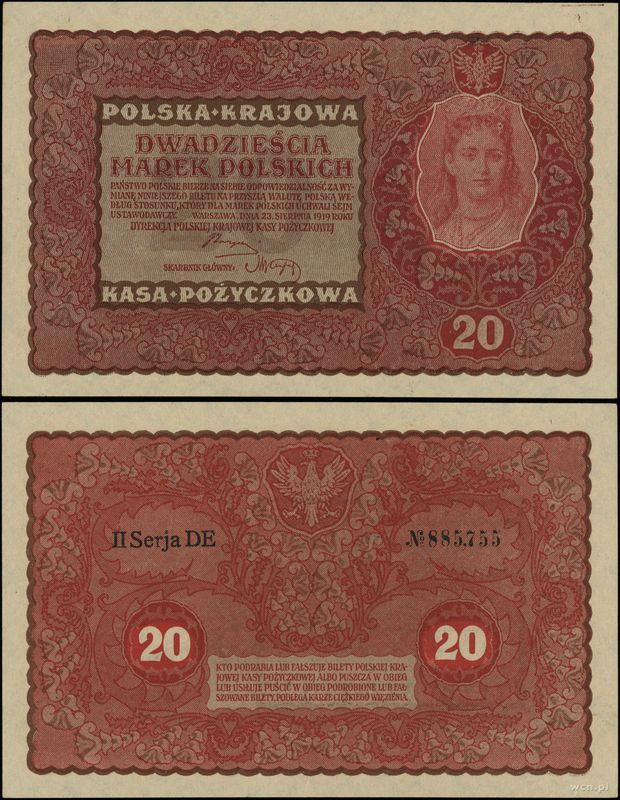 Polska, 20 marek polskich, 23.08.1919