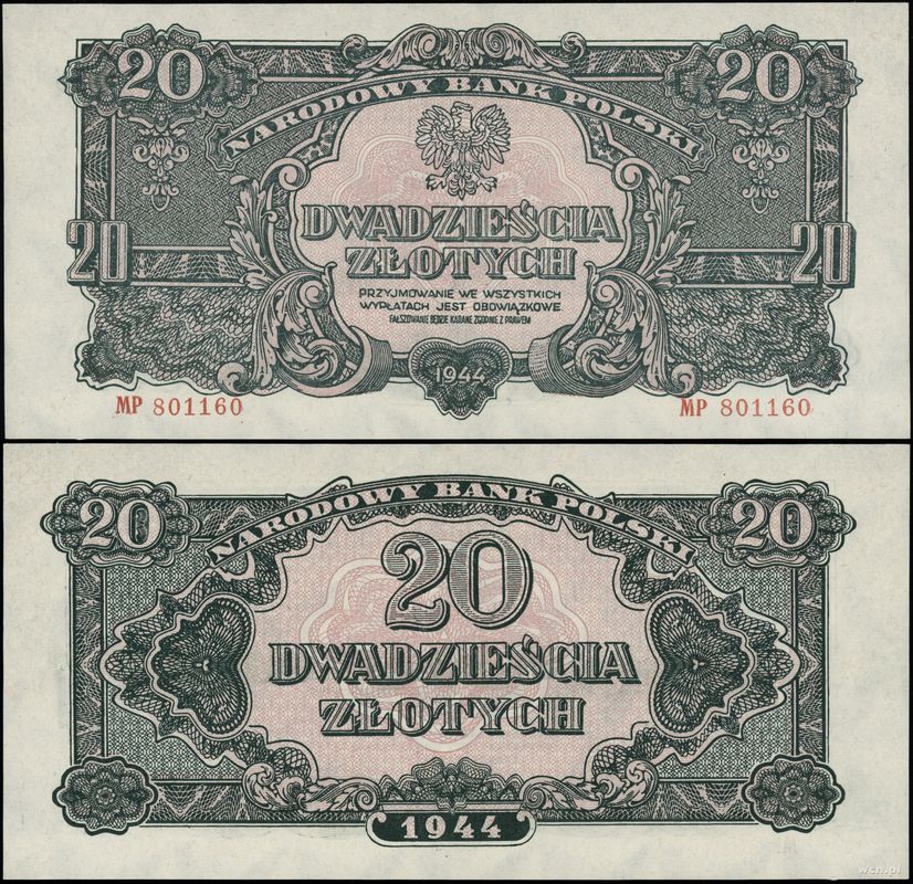 Polska, 20 złotych, 1944