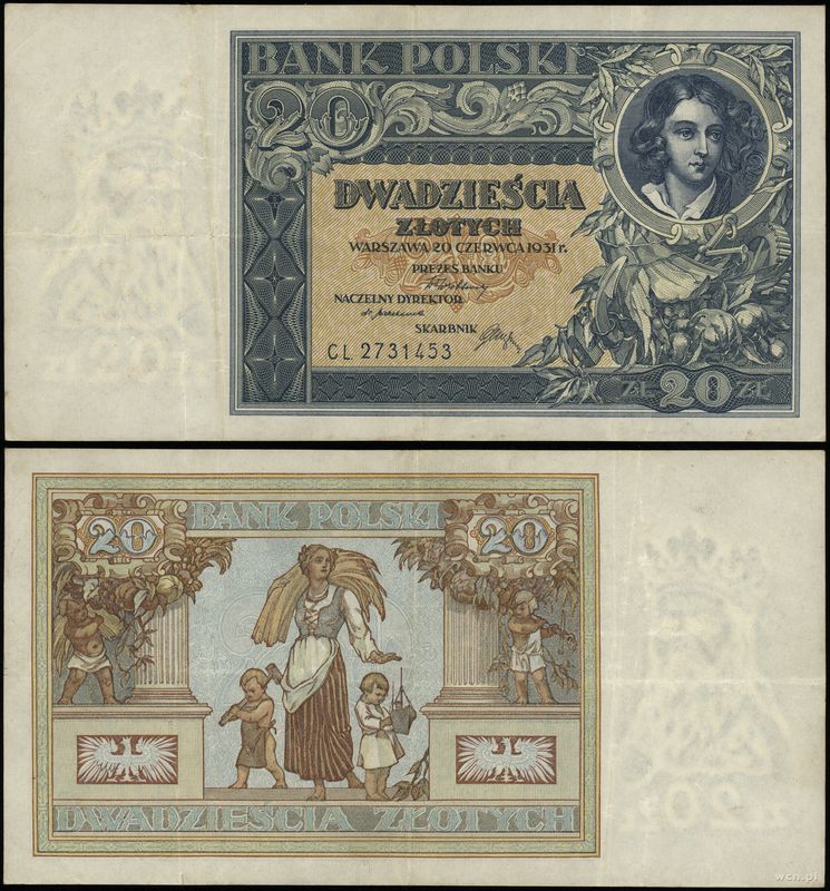 Polska, 20 złotych, 20.06.1931