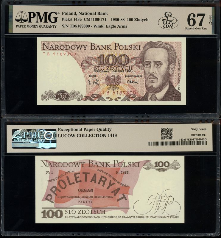 Polska, 100 złotych, 1.12.1988