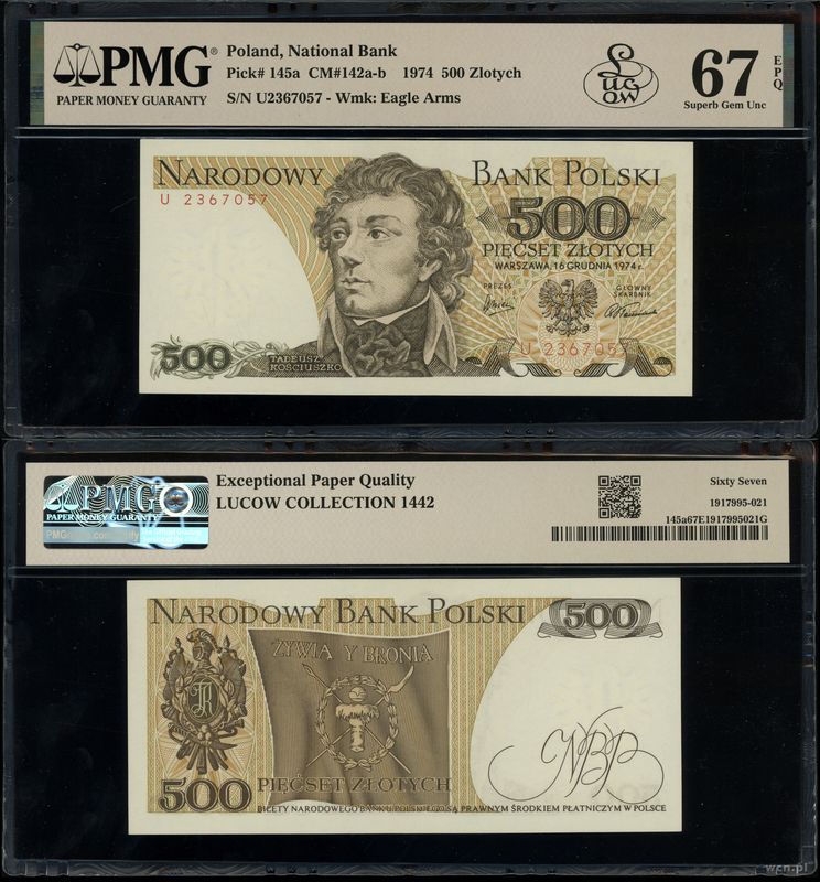 Polska, 500 złotych, 16.12.1974