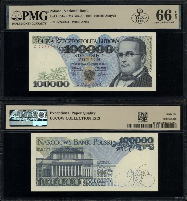 Polska, 100.000 złotych, 1.02.1990