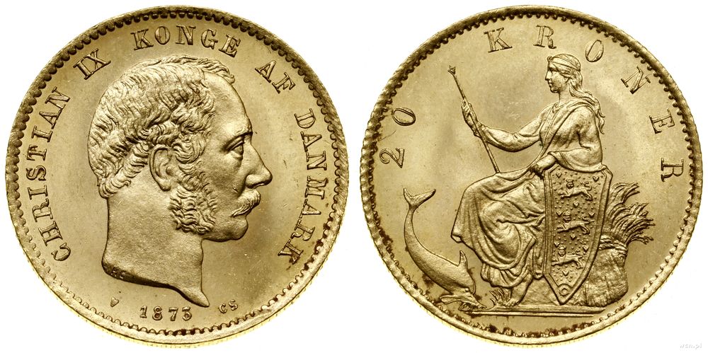 Dania, 20 koron, 1873 CS