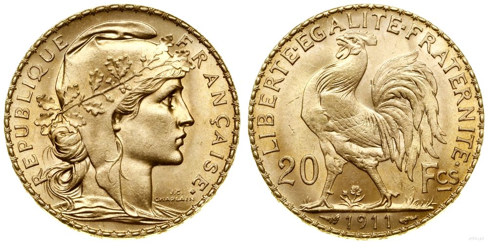 Francja, 20 franków, 1911