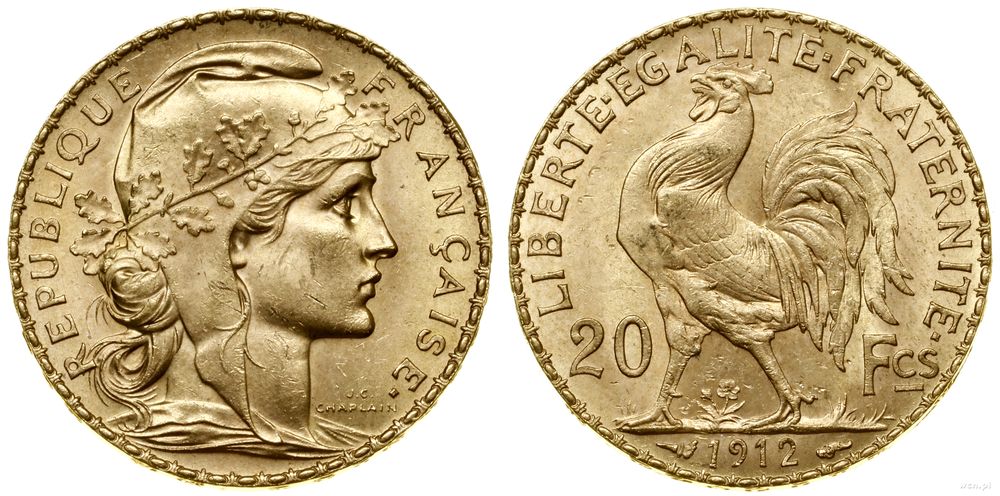 Francja, 20 franków, 1912