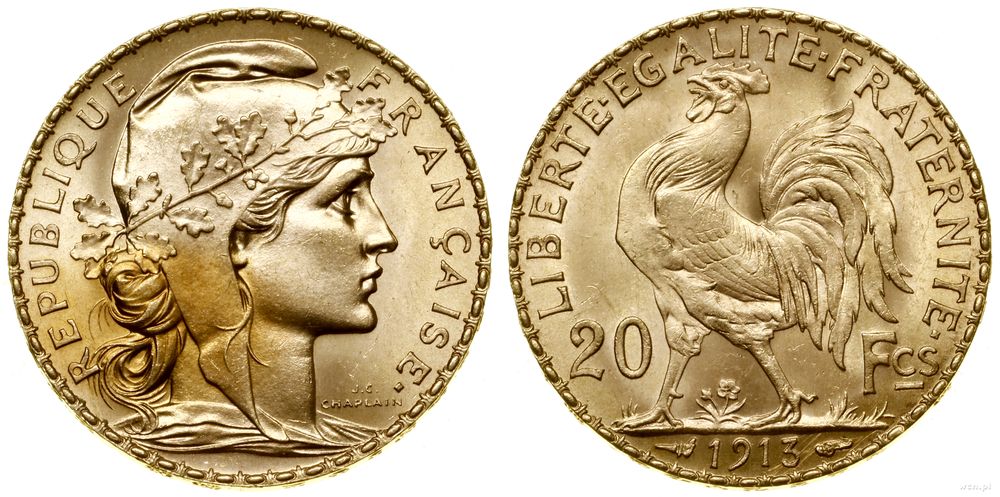 Francja, 20 franków, 1913