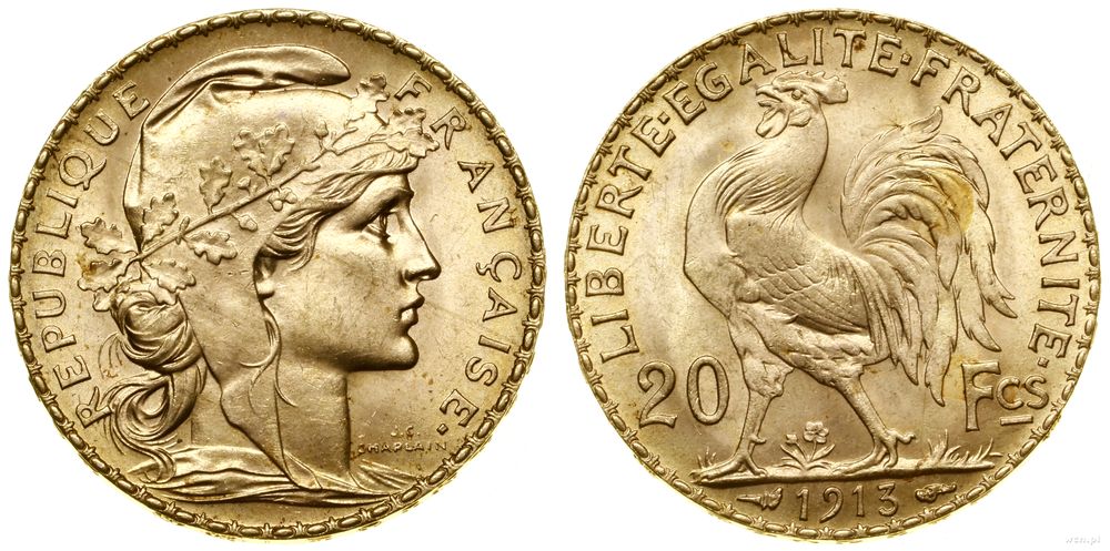 Francja, 20 franków, 1913