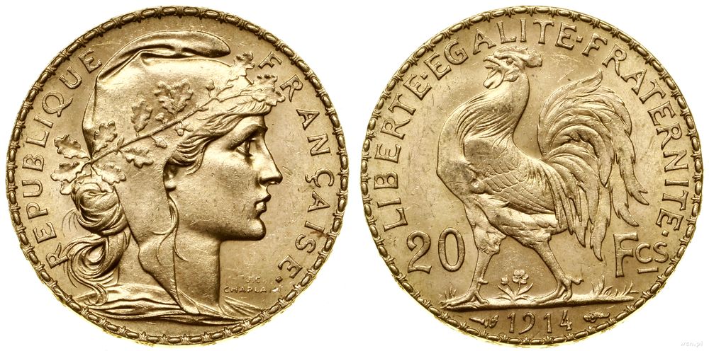 Francja, 20 franków, 1914