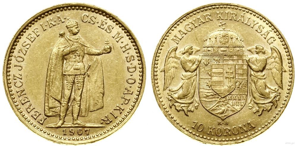 Węgry, 10 koron, 1907 KB
