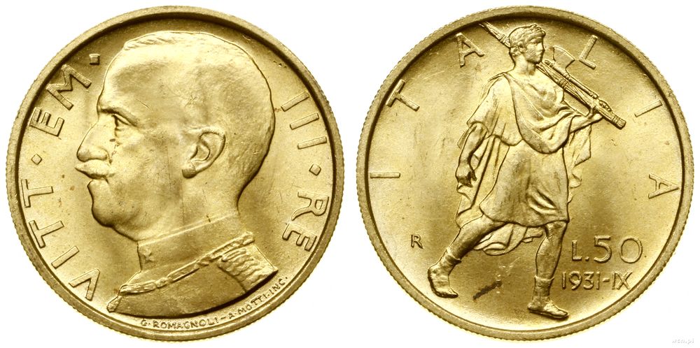 Włochy, 50 lirów, 1931 R (IX)
