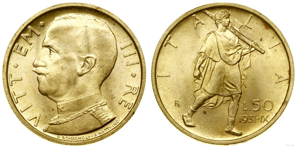 Włochy, 50 lirów, 1931 R (IX)