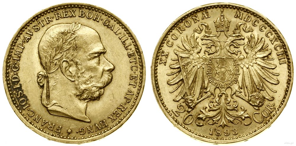 Austria, 20 koron, 1893