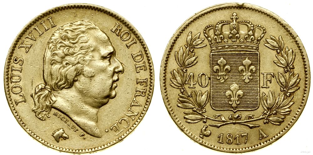 Francja, 40 franków, 1817 A