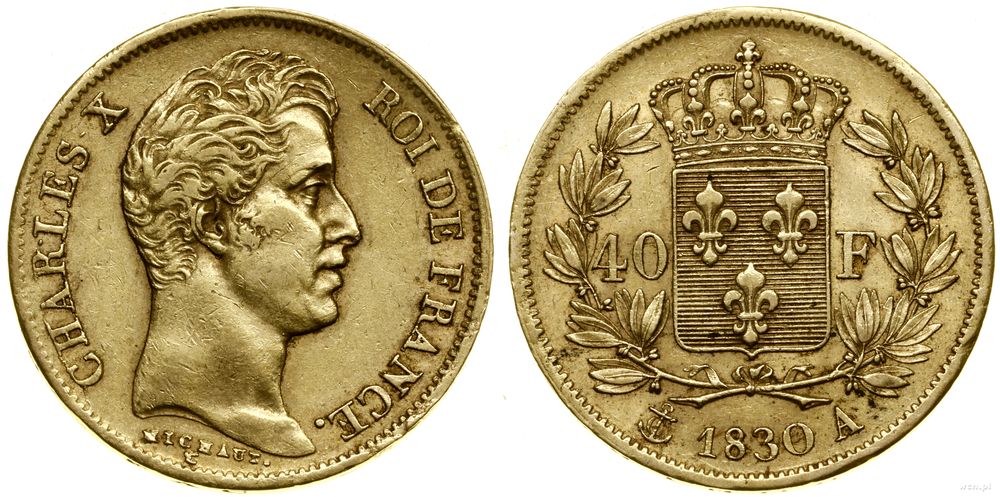 Francja, 40 franków, 1830 A