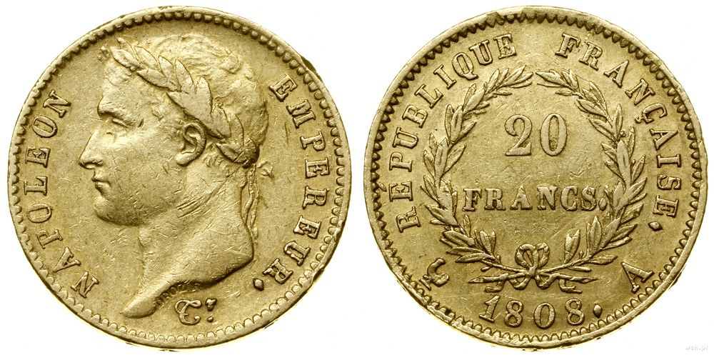 Francja, 20 franków, 1808 A