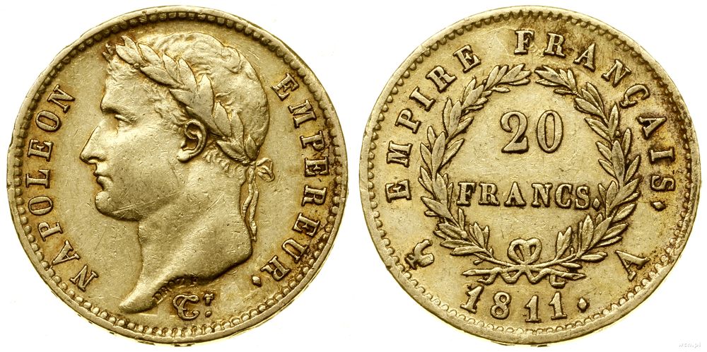 Francja, 20 franków, 1811 A