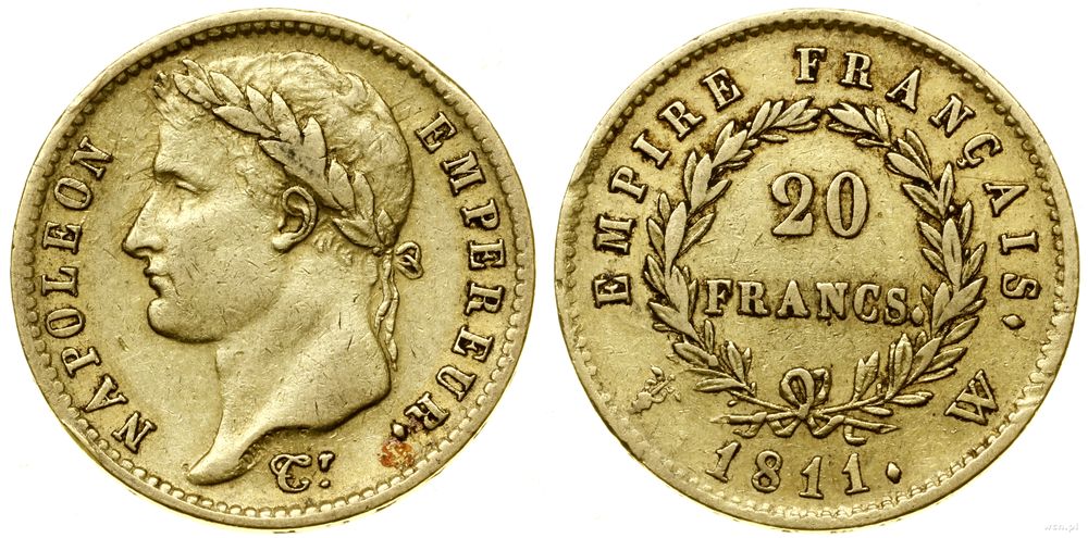 Francja, 20 franków, 1811 W