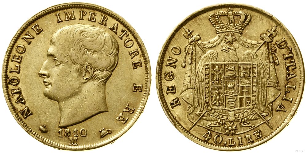 Włochy, 40 lirów, 1810 M