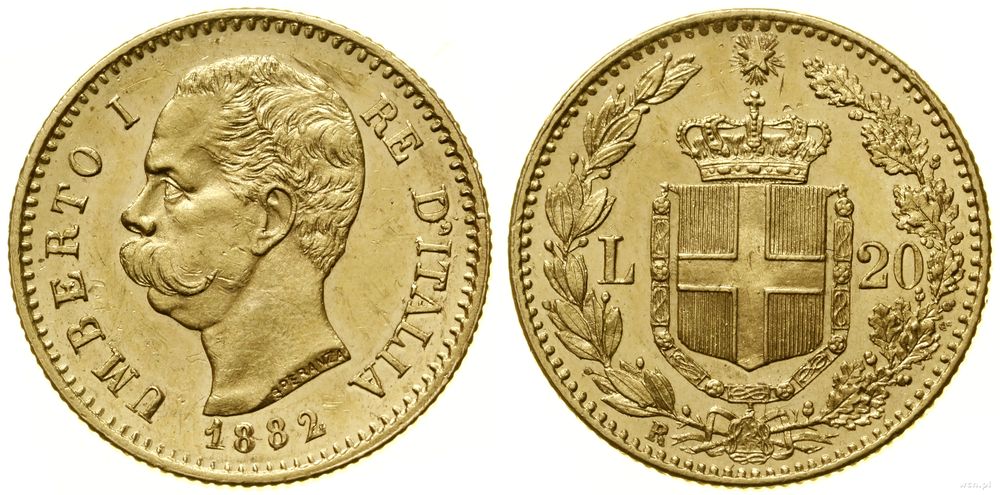 Włochy, 20 lirów, 1882 R