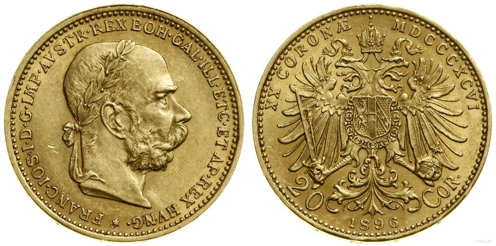 Austria, 20 koron, 1896