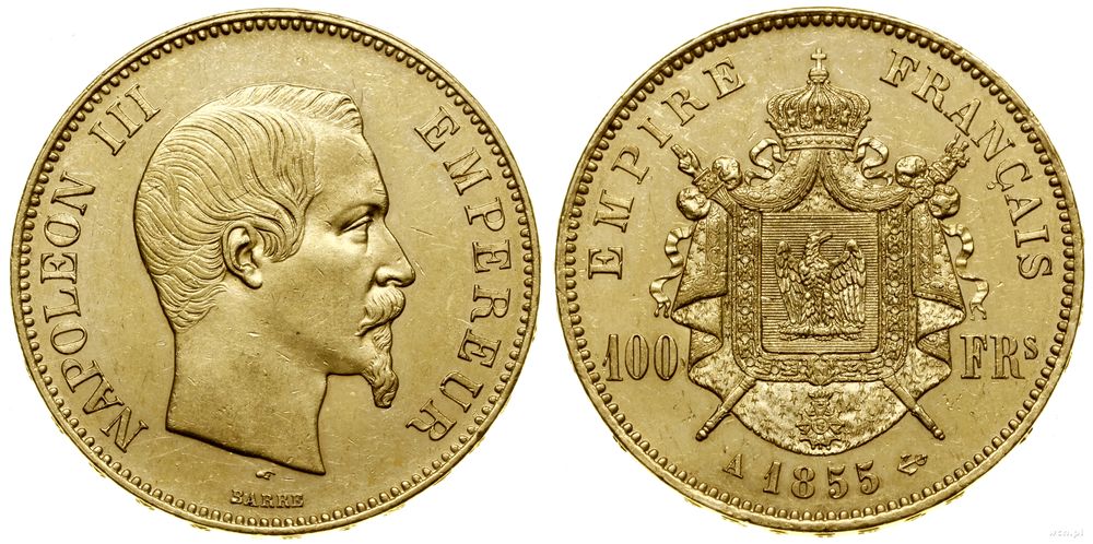 Francja, 100 franków, 1855 A