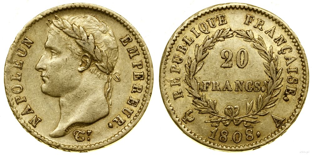 Francja, 20 franków, 1808 A