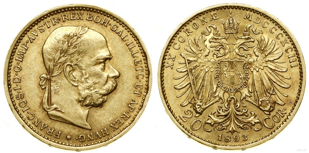Austria, 20 koron, 1893