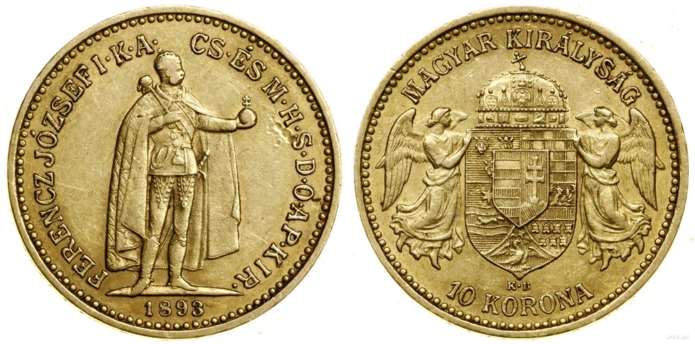 Węgry, 10 koron, 1893 KB