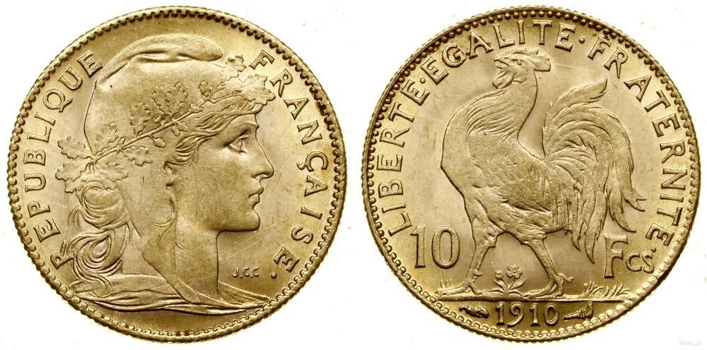 Francja, 10 franków, 1910