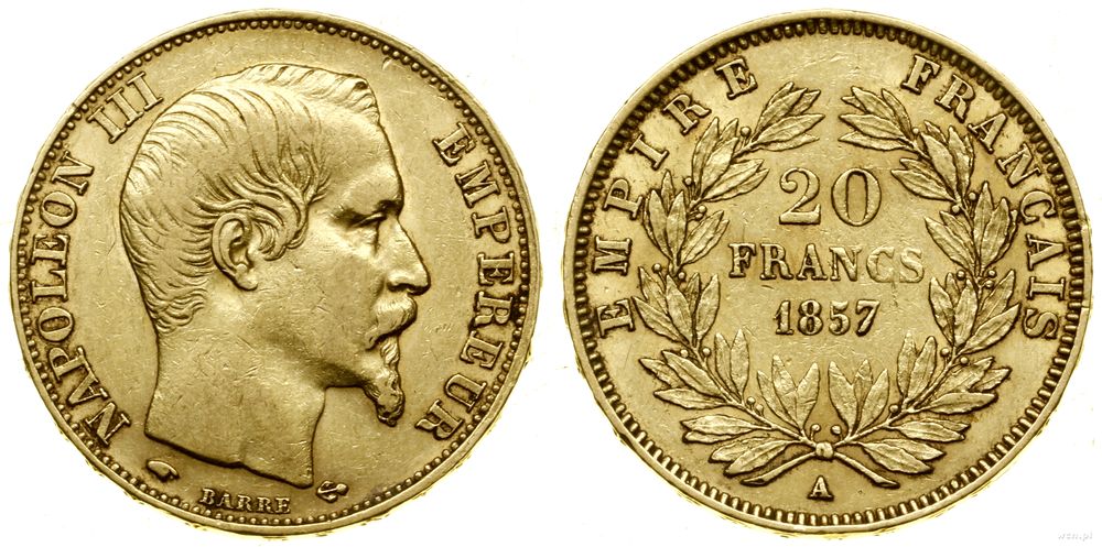 Francja, 20 franków, 1857 A