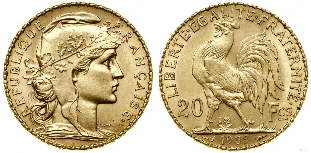 Francja, 20 franków, 1909