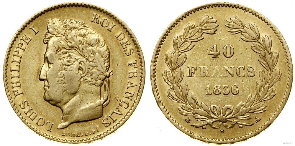 Francja, 40 franków, 1836 A