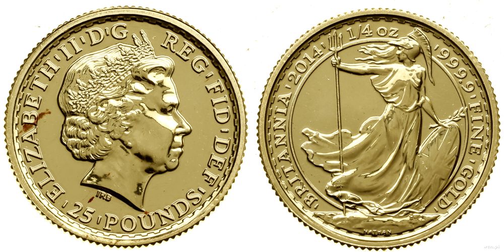 Wielka Brytania, 25 funtów = 1/4 uncji, 2014