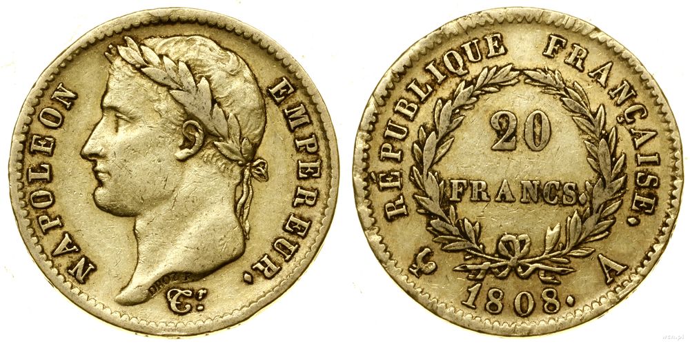 Francja, 20 franków, 1808 A