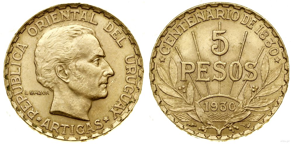 Urugwaj, 5 peso, 1930