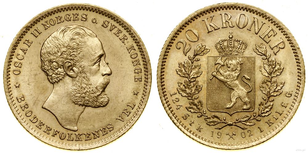 Norwegia, 20 koron, 1902