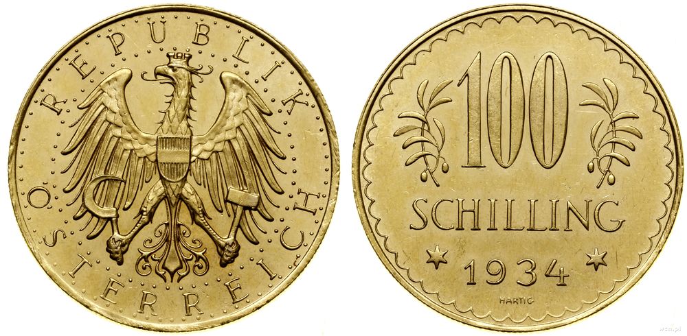 Austria, 100 szylingów, 1934