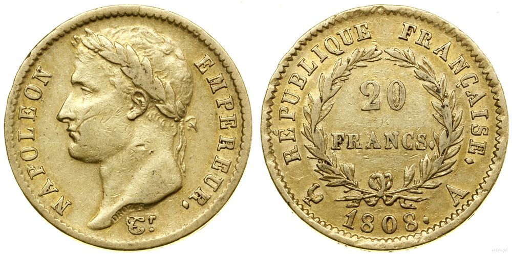 Francja, 20 franków, 1808 A