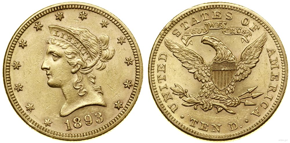 Stany Zjednoczone Ameryki (USA), 10 dolarów, 1893