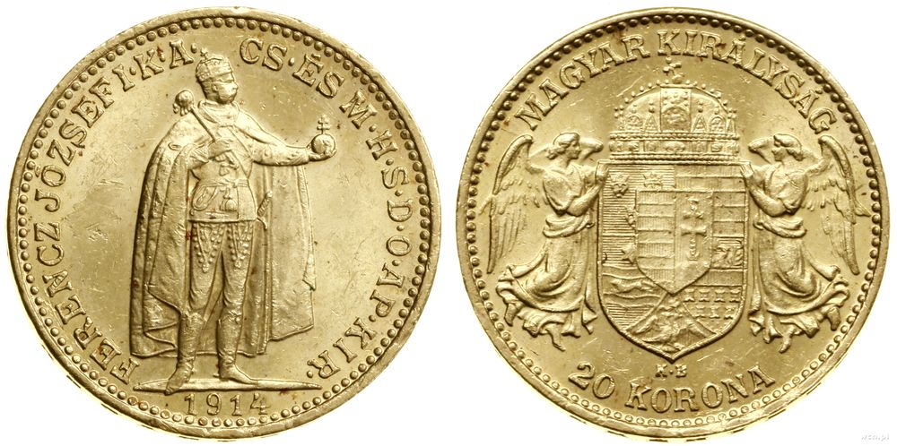 Węgry, 20 koron, 1914 KB
