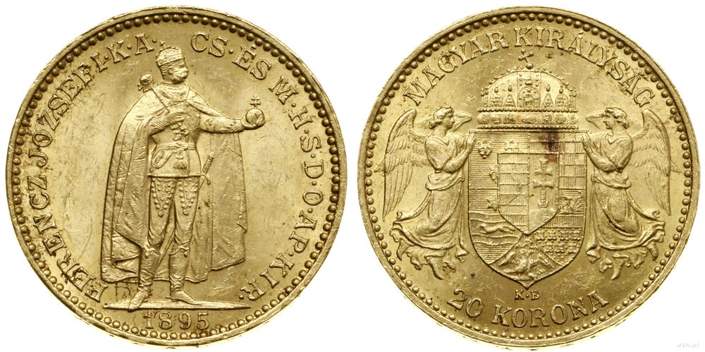 Węgry, 20 koron, 1895 KB